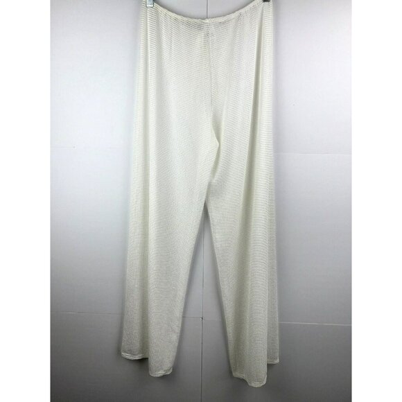 Jordan Taylor Beach Pant M Mesh Pool Cream White Swimsuit Cover Up Crochet Sheer - Picture 5 of 7